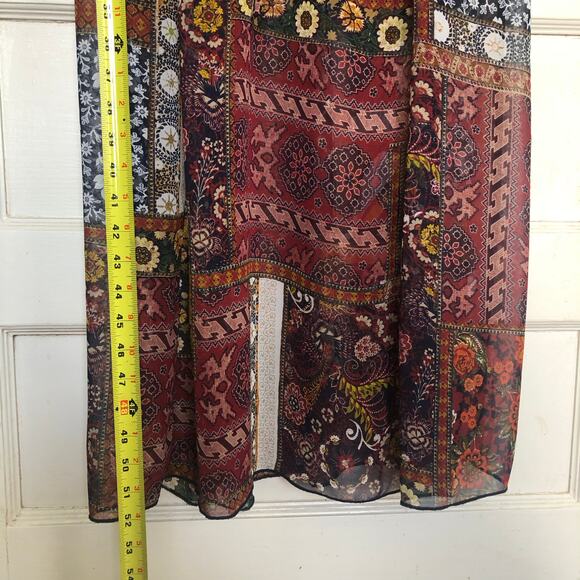 ENFOCUS Studio Flutter Sleeve Patchwork Maxi Dress 4 Bohemian Hippie Festival - Picture 10 of 11